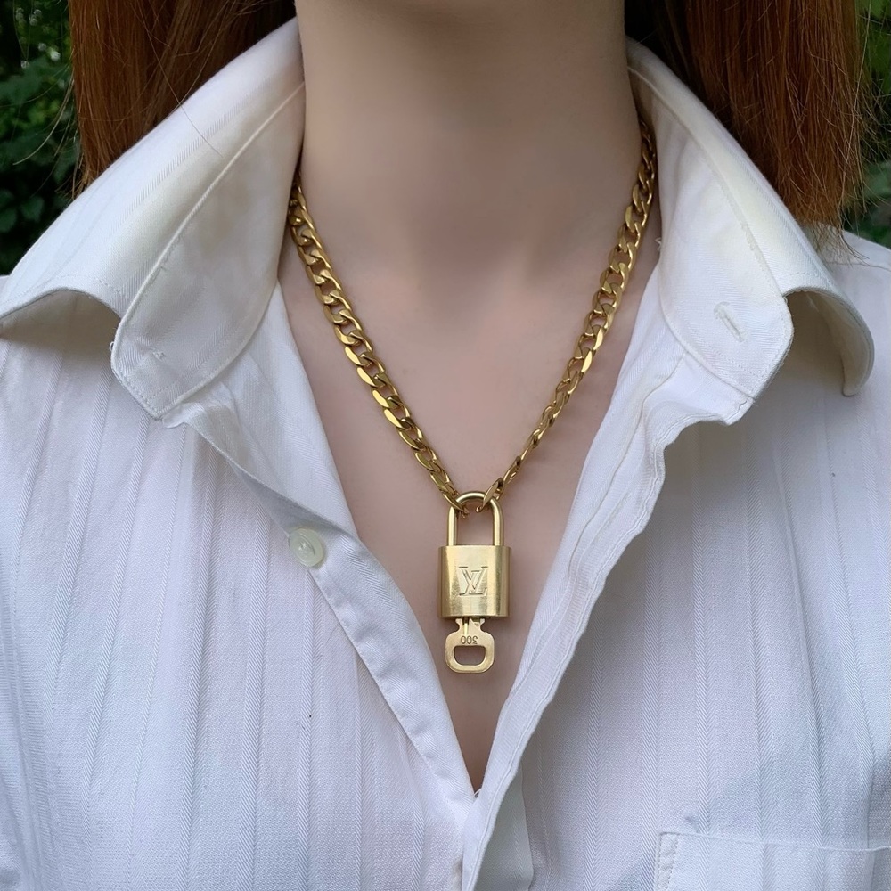 Repurposed LV Lock & Key Necklace